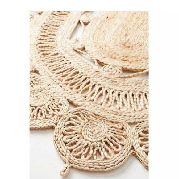 Anthropologie Spiraled Handcrafted Jute Doormat NEW - Picture 2 of 3